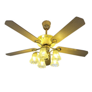 Quạt trần đèn trang trí DCT Fan 108 cánh gỗ nhạt