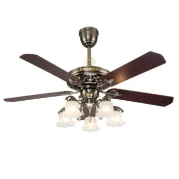 Quạt trần đèn trang trí DCT Fan 103 cánh gỗ nâu đậm